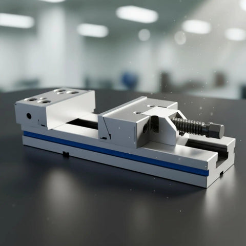 Massive 300mm Opening Bench Vise Hardened Alloy Steel CNC Milling Machine Clamp precision workholding tool on table.