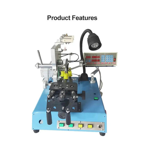 Heavy Duty Belt Type Ring Winder for Toroidal Transformers and Inductance Coils, features steel belt mechanism and LED light.