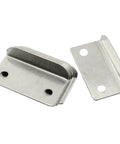 Angled Drawer Lock Strike Plates 21x39x9mm 10 Pack for Cabinets and Kitchen Drawers, rust-proof, wear-resistant, durable metal L-shaped hardware.