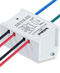 Heavy Duty DPST Relay Module 8A 24V AC DC Control, 1NO 1NC, white case, side view with wires and labeling, ideal for Arduino projects.