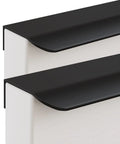 Close-up of Hidden Cabinet Pulls Set DIY Friendly Aluminum Edge Mount No Groove Invisible Drawer Handles 3.1in 80mm Black