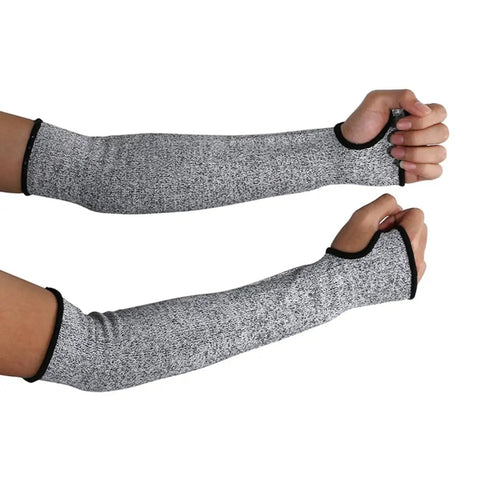 Hella Durable Cut Resistant Arm Sleeves Level Five Protection Badass Anti Slash Forearm Guard Two Piece Set For Heavy Duty Industrial Orchard And Mechanic Workshop Projects
