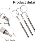 Eyeglass Repair Screwdriver Set 3 In 1 Flathead Phillips Star Nut Driver On The Go Keychain Portable Silver 3 Pack detail view