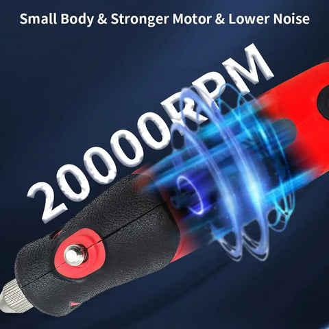 Plug In Corded Rotary Tool Kit With Electric Detail Sander And Tiny Grinder Pen For Precision Woodworking Metal Finishing And DIY Repairs No Battery Noise Free Power For Long Sessions small red and black body, 20000 RPM