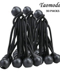 30 Pack 4 Inch Heavy Duty Black Bungee Cords For Tarp Canopy Tent Camping Gear Multipurpose Tie Down Straps Elastic Ropes