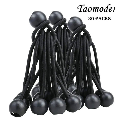 30 Pack 4 Inch Heavy Duty Black Bungee Cords For Tarp Canopy Tent Camping Gear Multipurpose Tie Down Straps Elastic Ropes