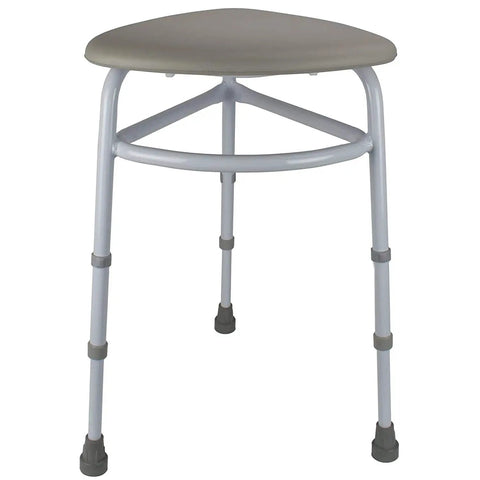 Corner Shower Stool For Bath And Shower Flush Quadrant Bath Bench With 17 To 21 Inches Adjustable Height 265 Pound Capacity Tripod Shower Chair For Elderly And Disabled Easy Sit And Rinse Non Slip Bathroom Seat with gray tripod design.