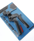 Heavy Duty Stainless Steel Cable Tie Gun For Crimping And Cutting Up To Twelve Millimeter Metal Zip Ties in packaging.