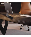 Heavy Duty Corner Executive Desk With Integrated Side Cabinet And Raised Monitor Stand Straight Up Big Time Pc Workstation No Nonsense Boss Build For Gaming And Writing Black 180 Cm close-up view of desk surface with monitor stand and keyboard.