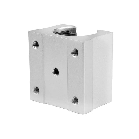 Aluminum 25mm Bearing Slide Block for SBR25 Linear Motion Guide Rail 1 Piece Heavy Duty CNC Router Mill DIY Ready Smooth Low Friction Sliding for Precise Machining and Auto Tech Projects, silver aluminum alloy block