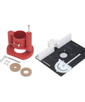 Straight Up Heavy Duty Router Table With No Hassle Adjust Lift System and Rock Solid Clamping Base For Precision Woodworking Projects Includes Premium Insert Plate for the Workshop, featuring a red router base and black insert plate.