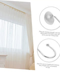 12 Piece Half Frosted Silver Snowflake Shower Curtain Hooks Set For Easy Glide Bathroom Drapery Rings And Window Curtain Hangers, Decorative Quick Install For A Sleek Tidy Look displayed with window curtain.