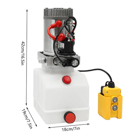 Straight Up Heavy Duty 12V Hydraulic Power Unit With 4 Quart Tank Single Acting Electric Pump For Dump Trailers And Car Lifting Plug And Play Remote Setup For Fast Diy Builds