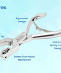 Titanium Tip Rotary Leather Punch Tool with Adjustable Hole Sizes 0.8Mm 1.0Mm 1.2Mm 1.5Mm and 2Mm featuring ergonomic design.