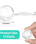 Self Adhesive Door Bumpers Pack Of 12 Round 40 By 8 Mm Protectors, transparent side profile with hand for size scale