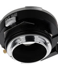 Tilt Shift Lens Mount Adapter For Pentax 6x7 Lenses On Canon EOS EF And EF-S Cameras With Gen10 Focus Confirmation Chip 360 Degree Rotation 20mm Shift 10 Degree Tilt Black, front view