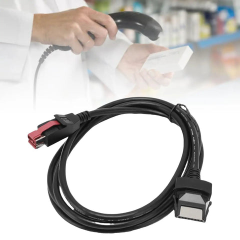 USB Barcode Scanner Cable For POS Systems And Printers, Durable PVC 5.9ft USB Cord shown with barcode scanner