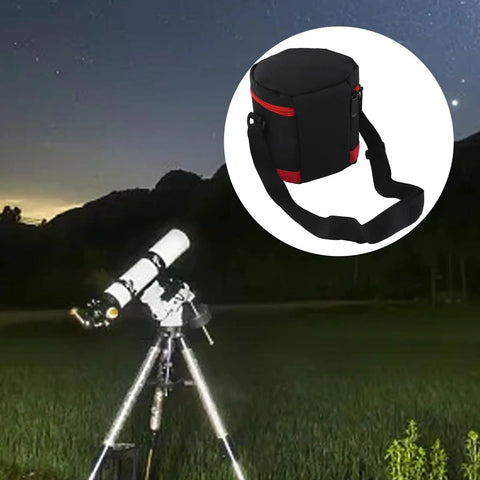 Telescope in field with Rugged Heavy Duty Telescope Equipment Storage Bag With Protective Padding And Oxford Cloth inset.