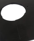 Close-up of Professional Grade Anodized Aluminum Router Table Insert Plate 9 X 12 Inch showing bit hole and alignment grooves.
