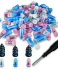Self Service Tire Repair Screws And Plugs Kit With Screwdriver Three Sizes 100 Pcs For Puncture Repair On Cars Trucks And Trailers Rubber Nails And Plugs Pack Fast Tire Fix