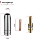 MB15 15AK MIG Welding Torch Kit Replacement Tips And Diffuser Set with dimensions