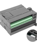 Rugged 32 Bit PLC Controller with 16 digital inputs and outputs, front view, industrial automation, 24V DC, for printing and packaging.