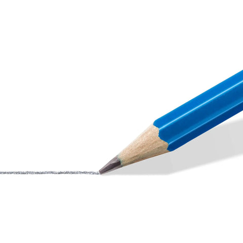Mars Lumograph 4B Graphite Pencil For Art And Drawing, Medium Soft Lead For Smooth Dark Sketching Lines, close-up showing pencil tip drawing line