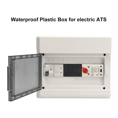 Waterproof plastic box for Automatic Transfer Switch 2 Pole AC 110V 100A Power Transfer Switch For Generator Changeover DIN Rail Mounted Electrical Selector No Fuss Self Throwing And Self Returning Design For Reliable Backup Power