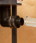 4 Inch To 3 Inch Dust Collection Reducer Adapter for Workshops connecting a 4-inch hose to a 3-inch line.