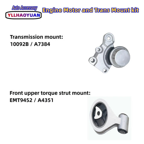 Complete Set of 4 Heavy Duty Engine Motor Mounts for 2008 2015 Nissan Rogue 2 5 Liter 2WD showing transmission and torque strut mounts.