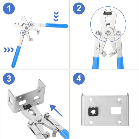 No Sweat Rotating Cage Nut Wrench demonstrating quick install method for threaded inserts, showing dual head design.