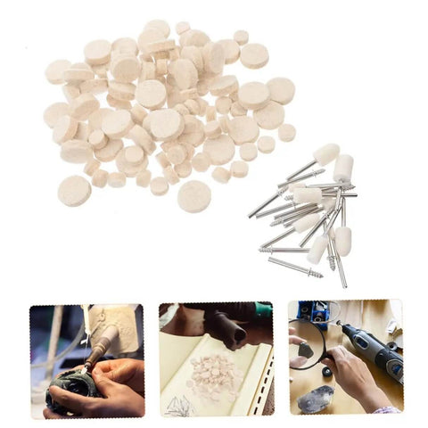 120 Piece Wool Felt Polishing Wheels Kit With Mandrel Shank For Rotary Polisher Buffing Wheels A Real Workhorse For Metal Plastic Jewelry Finishing And Buffing In Tight Spots And Small Parts