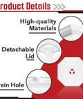 Set Of Four Octagon Vinyl Siding Mounting Blocks One Half Inch Lap Siding Compatible Durable ABS Plastic With Paintable Surface For A DIY Friendly Seamless Exterior Look, white octagon block with detachable lid and drain hole