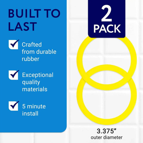 Two Pack Yellow Canister Flush Valve Seal Kit For Kohler Toilets Replacement Rings and Gaskets Display