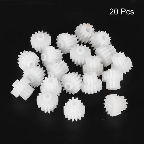 20 Piece Plastic Gear Set With 16 Teeth Module 0.5 Reduction Gears For RC Cars And DIY Robots, white durable gears