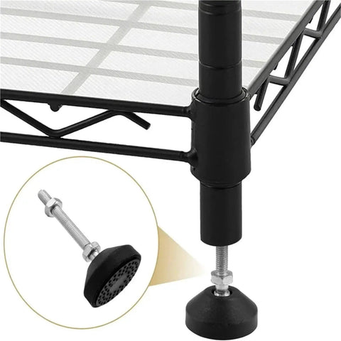 Close-up of Adjustable Furniture Leveling Feet 12 Pack Universal Swivel Screw Glides For Tables Desks Chairs with threaded mount