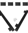 Slick Glide Keyboard Tray Slides With Bottom Mount Drawer Rails 35mm Width Cold Rolled Steel For Office Desk Replacement No Fuss Heavy Duty showing two black steel slides and mounting brackets.