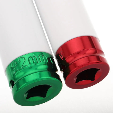 Ditch The Guesswork With These 4pc Drive Lug Nut Sockets That Protect Your Rims Like A Boss. Colorcoded Impact Non-Marring Deep Thin Wall Sockets Make Wheel Repair And Tire Maintenance A Total Breeze For Any Car Owner Looking To Save Serious Cash Today. 22mm green and red deep thin wall lug nut sockets