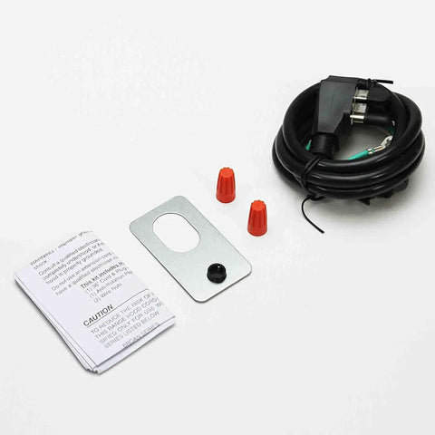 Power Cord Kit For Kenmore And Whirlpool Hoods And Vent Fans Replacement Cable With Broad Model Coverage 5094 5104 5134 5164 5184 5324 5334 5128 5139 5141 5129 5126 5135 5140 W10831110 HOODPT2R Genuine Part For Easy Install showing coiled cable, plug, metal plate, wire caps, and manual