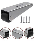Heavy Duty Door Support Wheels 2 Pack Quiet Rubber Rollers For Sliding Closet Patio And Screen Doors Anti Sag High Load Track Quick Change Smooth As Butter with screws and roller detail.