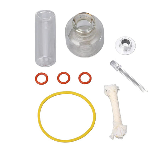 Engine Generator For Science Projects And STEM Learning With Durable Brushed Stainless Steel Base CNC Machined Frame Thick Glass Heating Cylinder Hands On Educational Toy For Curious Kids And Makers kit parts on white