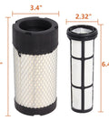 Outer and inner air filters from All In One Five-Piece Filter Service Kit for Mini Track Loaders MT52 MT55 MT85 MT100