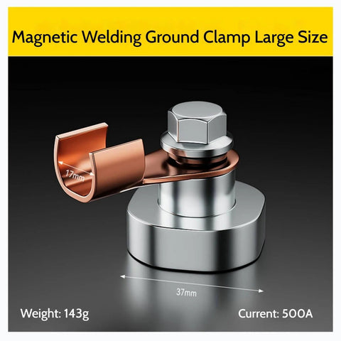 Quick Setup Welding Magnetic Grounding Clamp For Fast Precise Welds, alloy steel body, large size view, 3.5x3.5 cm