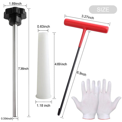 45 Pc Tire Valve Stem Core Removal Tool Kit With Dual Head Removers And Snap In Short Rubber Valves TR412 TR413 TR414