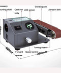 GFJYKDL 350W Wet Dry Belt Sander Electric Knife Sharpener With Polishing Blade Adjustable Multi Function Grinder Machine with LCD display.