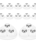 12pcs Self Adhesive Caster Wheels for Furniture Legs Cabinets in triangular white design with stainless steel balls.