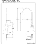 Diagram showing Restoration Style Oil Rubbed Bronze Water Filtration Faucet With Solid Brass And Zinc Alloy Build, dimensions.