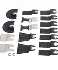 18 Piece Do It All Oscillating Multitool Blade Kit with high carbon steel blades, flush and plunge cut capabilities, universal fit tools