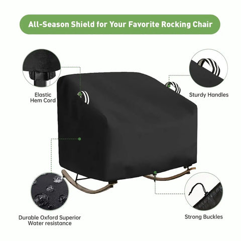 Oversized Papasan Chair Cover Waterproof Patio Shield for large chairs with sturdy handles, buckles and elastic hem cord.