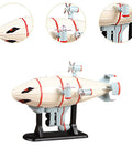 Airship Model Statue With Stand For Living Room Bookshelf Or Cafe Displays, Dope Vintage Diecast Airship Ornament With White Finish